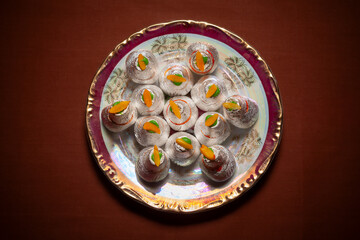 Top view of an Indian Traditional sweet called 