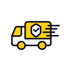 Delivery icon isolate white background vector stock illustration.