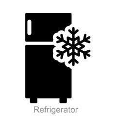 Refrigerator  and food icon concept 