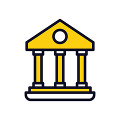 Court House icon isolate white background vector stock illustration.