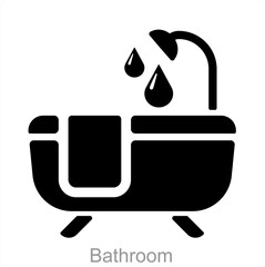 Bathroom and bath icon concept