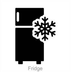 Fridge and cold icon concept 