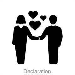 Declaration and couple icon concept 