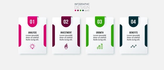 Infographic template business concept with step.
