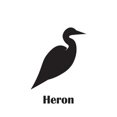 Heron bird logo with minimalistic design.