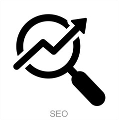 SEO and search icon concept  - obrazy, fototapety, plakaty