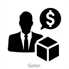 Seller and man icon concept 