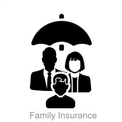 Family Insurance and family icon concept 