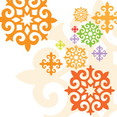 Kazakh Kyrgyz ornament, geometric design, abstract cover design