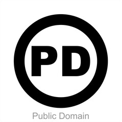 Public Domain and public icon concept 