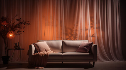 Fototapeta premium Sophisticated living space with timeless sofa.