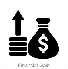 Financial Gain and advice icon concept 