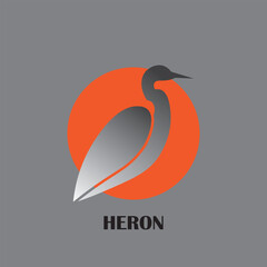 heron bird logo design.