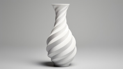 Fototapeta na wymiar Spiral shape modern vase isolated on white background.