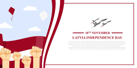Vector illustration of Latvia Independence Day social media feed template