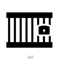 Jail and prison icon concept