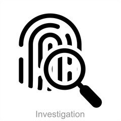 Investigation and finger icon concept