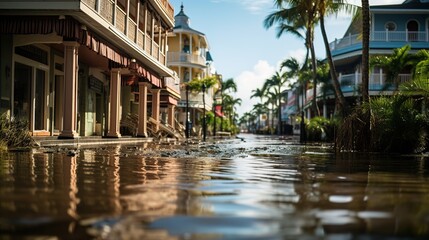 Flood in Key West, Florida, USA - obrazy, fototapety, plakaty