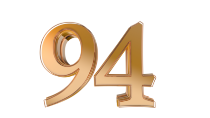 Gold glossy 3d number 94