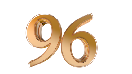 Gold glossy 3d number 96