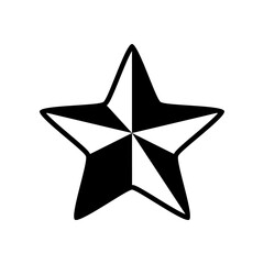 Obraz premium Black and white star vintage star icon flat vector design