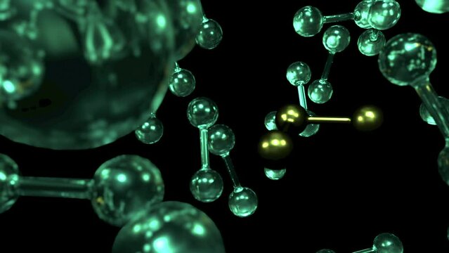 Molecule or atom pattern animation. Physic or chemistry presentation