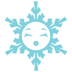 Cute snowflake vector cartoon illustration