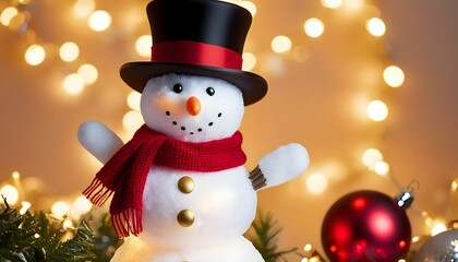 Cute snowman in Christmas decoration