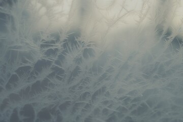 Abstract ice patterns, frosty tint, shallow focus, showcasing the intricate beauty of natural ice formations.