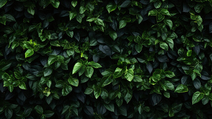 A wall of green leaves