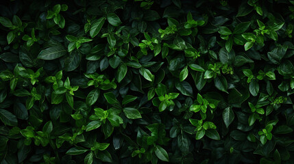 A wall of green leaves