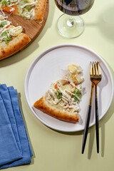 italian traditional pizza on a colored background