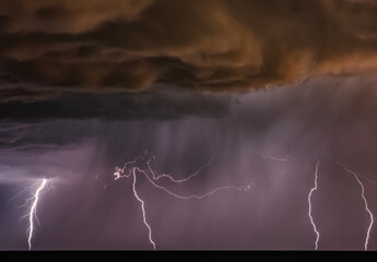 lightning bolts striking the sea of ​​Villajoyosa