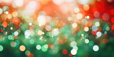 Christmas abstract background with soft light bokeh. Blurred Glitter sparkle for celebrate. glowing lights focus in bright sunlight
