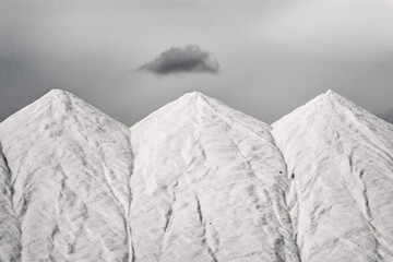 Three mountains of salt in Santa Pola - obrazy, fototapety, plakaty