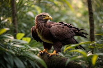 Majestic Eagle Prowls Jungle Depths in Soft Morning Light &ndash; Ultra Realistic Wildlife Photography Inspired by National Geographic