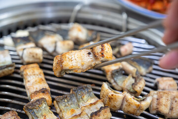 Korean food Grilled eel bbq