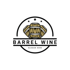 Barrel whiskey logo design vintage retro style