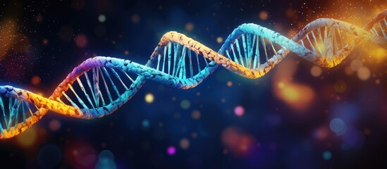 DNA helix illustrated in 3D on a white background Relevant to science education research human genome and genetic engineering Copy space image Place for adding text or design