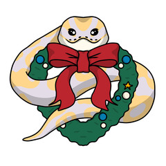 Ball python snake christmas clipart