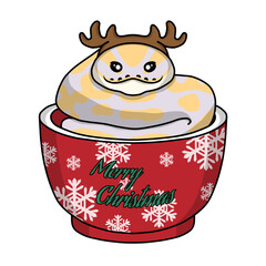 Ball python snake christmas clipart