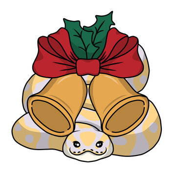 Ball python snake christmas clipart