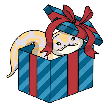 Ball python snake christmas clipart