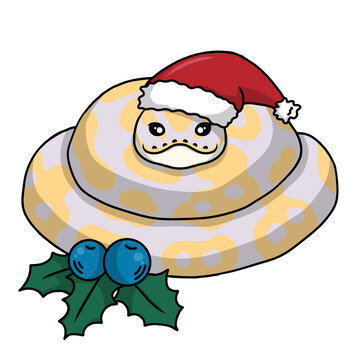Ball python snake christmas clipart