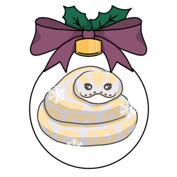 Ball python snake christmas clipart