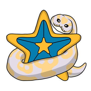 Ball python snake christmas clipart