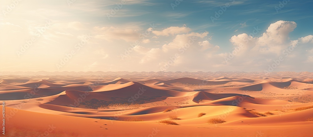 Poster desert in the uae dubai copy space image place for adding text or design