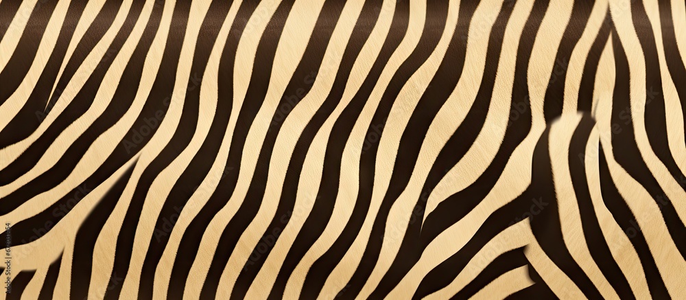 Poster detailed and beautiful zebra animal skin leather pattern seamlessly repeated on a khaki background c