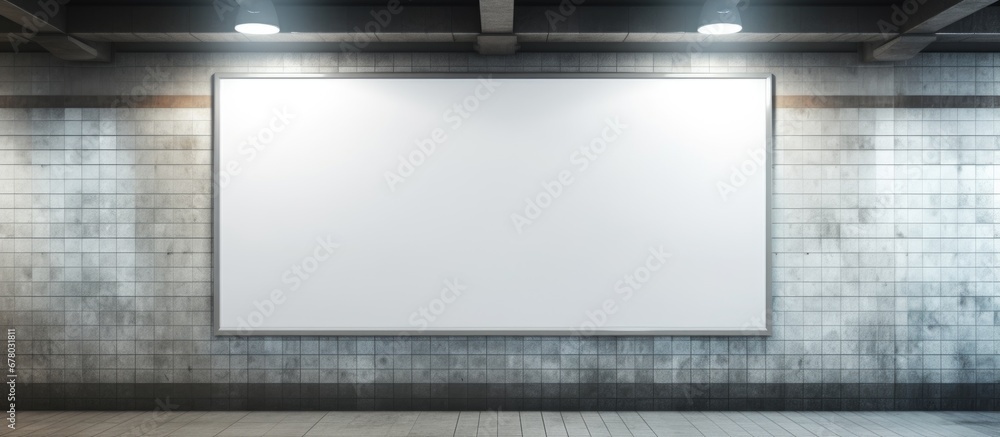 Poster empty advertisement space in underground station copy space image place for adding text or design
