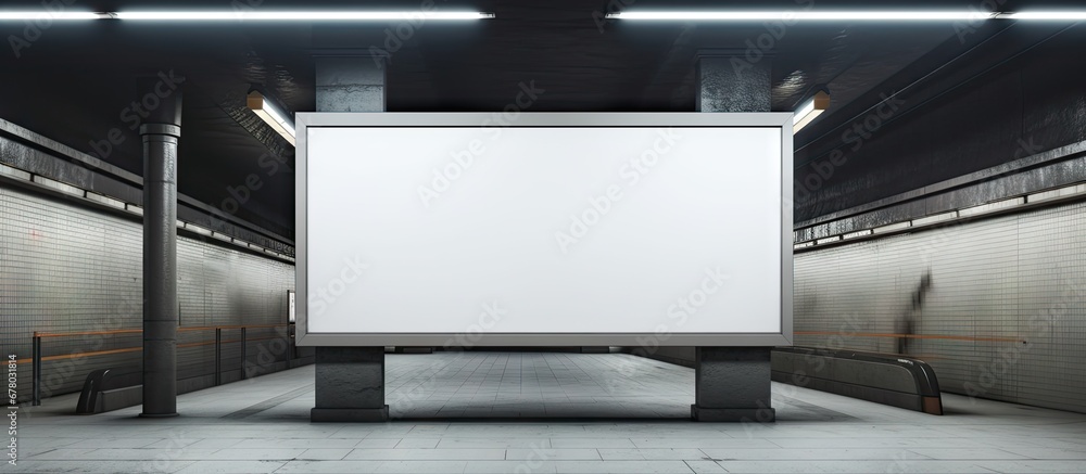 Poster empty advertisement space in underground station copy space image place for adding text or design